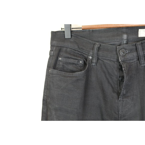 All Saints Razor Men‎ Skinny Fit Jeans 30 Button Fly High-Rise Black Denim - Picture 3 of 12